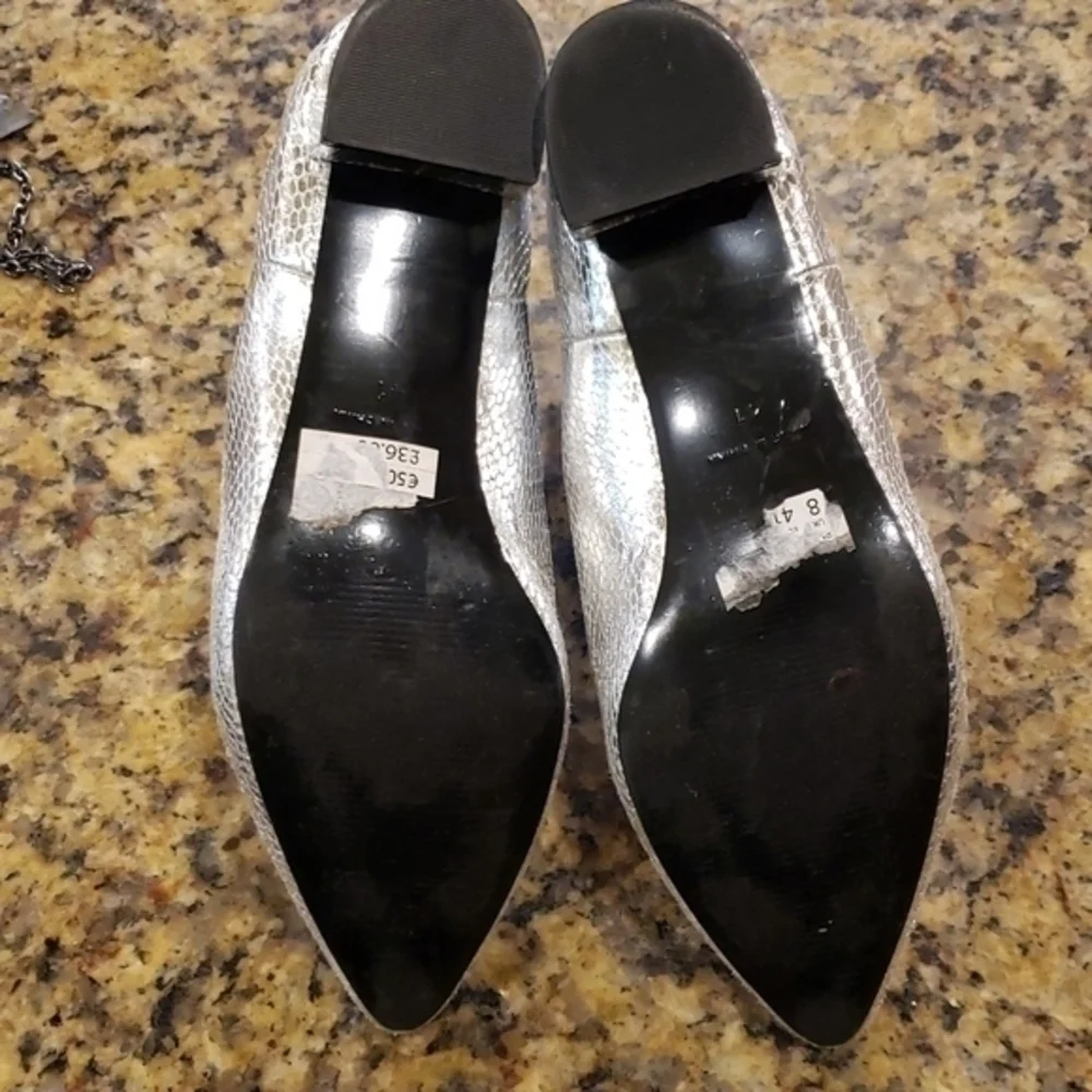 Topshop Krazy Chelsea Silver Booties Size‎ 41 Or 9.5